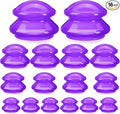 Geiserailie 16 Pcs 4 Sizes Cupping Therapy Set Silicone Cupping Massage Cups Professional Chinese Therapy Cup Vacuum for Body Muscle Nerve(Purple)-Ruum Studio Home