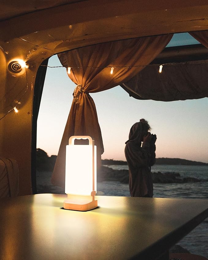 Camping Lantern, solar Lanterns, 6000mAh Rechargeable Light 2-in-1 Dimmable Outdoor Waterproof Gear with USB Charging – lanterns for power outages Hurricane, Hiking, Fish, Emergency, and Home-Ruum Studio Home
