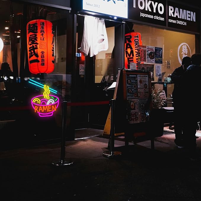 Ramen Neon Sign Dimmable LED Ramen Neon Light for Wall Decor Delicious Noodle Light Up Sign for Ramen Shop Resturant Dinning Room Kitchen (12"*15.5"USB)-Ruum Studio Home