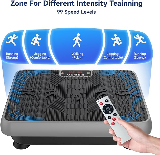 Premium Vibration Plate for Lymphatic Drainage, Weight Loss, Whole Body Workout Power Vibration Plate, Shake Plate,Home Gym Fitness Equipment,Grey-Ruum Studio Home