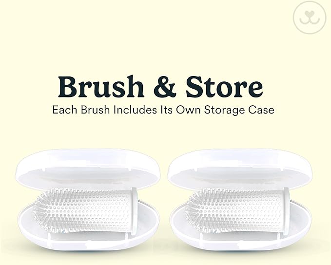Jasper Dog Toothbrush, 360º Dog Tooth Brushing Kit, Cat Toothbrush, Dog Teeth Cleaning, Dog Finger Toothbrush, Use with Dog Toothpaste - Clear 2-Pack-Ruum Studio Home