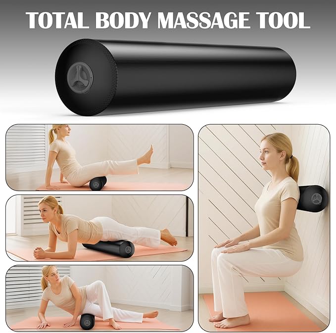Inflatable Foam Roller for Physical Therapy, Back Pain, Muscle Massage, Deep Tissue and Leg Stretch, Back Roller with Adjustable Firmness for Travel, Exercise, Yoga, Pilates, Workout and Gym 36" x 6"-Ruum Studio Home