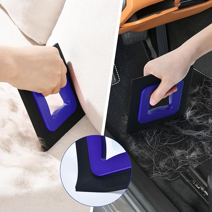 3 in 1 Mini Pet Hair Removal Tool, Dog and Cat Square Hair Remover for Car Detailing Supplies, Clothes, Couch and Carpet, Fur Cleaning Supplies for Furniture-Ergonomic and Anti-Slip, Mini Pet Supplies-Ruum Studio Home