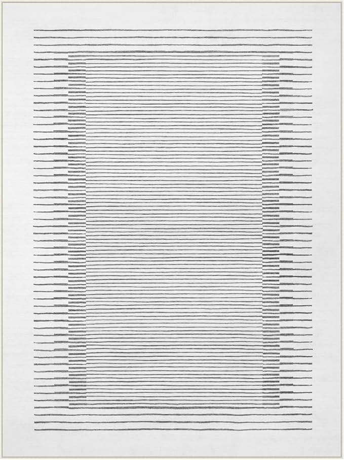 Wonnitar Striped 9x12 Rugs for Living Room, Non-Slip Soft Grey Berber Stripe Bedroom Rug, Low Pile Minimalist Floor Carpet for Dining Room Living Room Department (Grey,9' x 12')-Ruum Studio Home