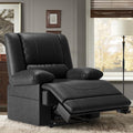 Large Dual Motor Power Lift Recliner Chair with Massage and Heat for Elderly People, Infinite Position,USB Ports and Remote Control,Breathable Leather (Black)-Ruum Studio Home