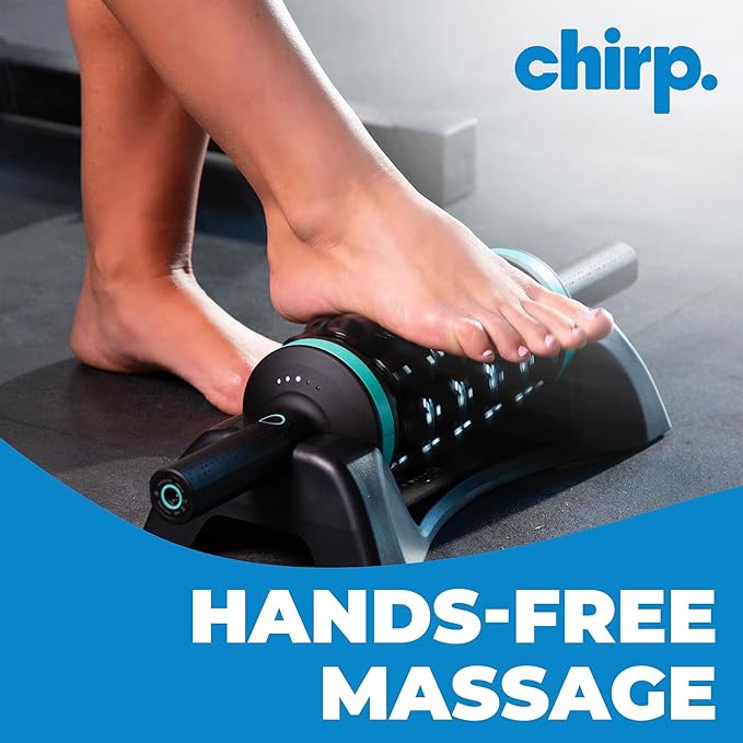 Chirp RPM Rolling Percussive Massager – Deep Tissue Muscle Massager and Back Roller with Hands-Free Base, Rechargeable Leg Massager Roller, 5-Speed Massage Roller Stick for Legs, Foot & Calf Massager-Ruum Studio Home