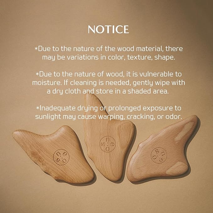 Face Sculptor - Beech Wood Massage Tool, Portable & Lightweight Scraping Tools, Wood Gua Sha, Relieve Tensed Muscle, Lymphatic Massage to Help Face & Body Circulation-Ruum Studio Home