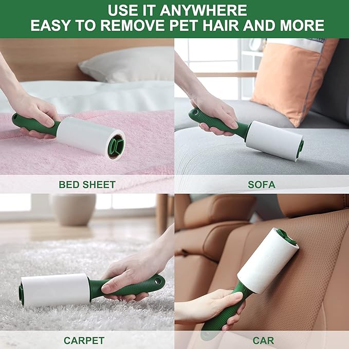 Fedicelly Lint Rollers Pet Hair Extra Sticky Furniture,Cat Dog Hair Remover Laundry Clothes Carpet,Total 200 Sheets Lint Remover Brush for Couch-Ruum Studio Home