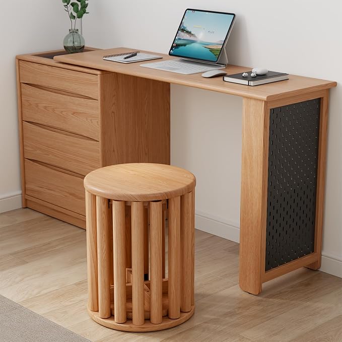 Stackable Stools Set of 4 Wooden Stools 18 Inch Stool Nesting Side Tables Nesting Coffe Table Sturdy and Durable,No Installation Required,Top Stackable Stool for Saving Space(Natural Bar stools)-Ruum Studio Home