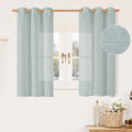 LAMIT Greyish Blue Linen Curtains for Windows 2 Panels Set, 48 Inch Linen Textured Light Filtering Drapes Bronze Grommet Boho Panels for Farmhouse/RV Camper/Loft, 34 x 48 Inch-Ruum Studio Home