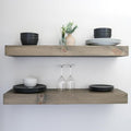 Modern Floating Shelves 3 Inches Thick for Wall, Wide Shelves for Kitchen, Living Room, Bedroom, and Bathroom, Natural Pine Wood, Rustic Wooden Shelf, (Set of 2) (Aged Barrel, 36Lx3Hx6D)-Ruum Studio Home
