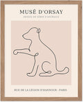Poster Master Vintage Poster - Retro One Line Dog Drawing Print - Dog Art - Minimal Gift for Men, Women, Animal Lover - Abstract Wall Decor for Home, Office, Bedroom, 16x20 Beige Framed-Ruum Studio Home
