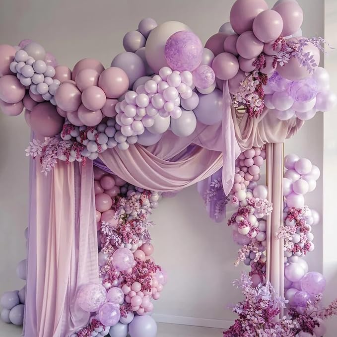 130pcs Lilac Purple Balloons Different Sizes 18" 12" 10" 5" Faded Purple Latex Balloon Garland Arch Kit for Birthday Baby Shower Graduation Wedding Gender Reveal Party Decorations-Ruum Studio Home