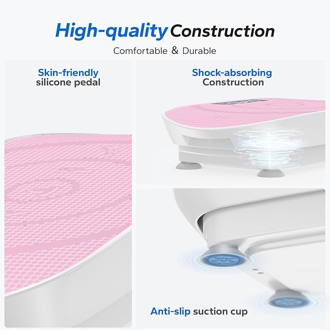 MERACH Vibration Plate Exercise Machine, Whole Body Workout Equipment for Women, Bluetooth and Silicone Pedal, Vibration Plate with Auto Mode, Vibrate Fitness Platform for Home-Ruum Studio Home
