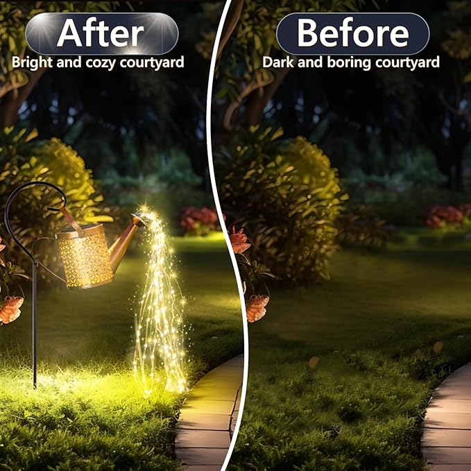 Solar Watering Can Light - Solar Yard Decorations Outdoor,Garden Decor Lights for Yard,IP65 Waterproof Hanging Lantern Lights,Outside Garden Flower Bed Decor Light for Moms Birthday-Ruum Studio Home