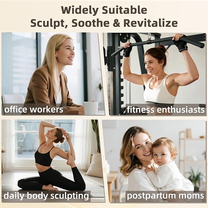 Lymphatic Drainage Massager Anti Cellulite Massage Tool Body Sculpting Machine with Soothingpulse, Light, Heat & Vibration, Help Care Stretch Marks & Smooth Cellulite for Legs, Arms & Belly-Ruum Studio Home