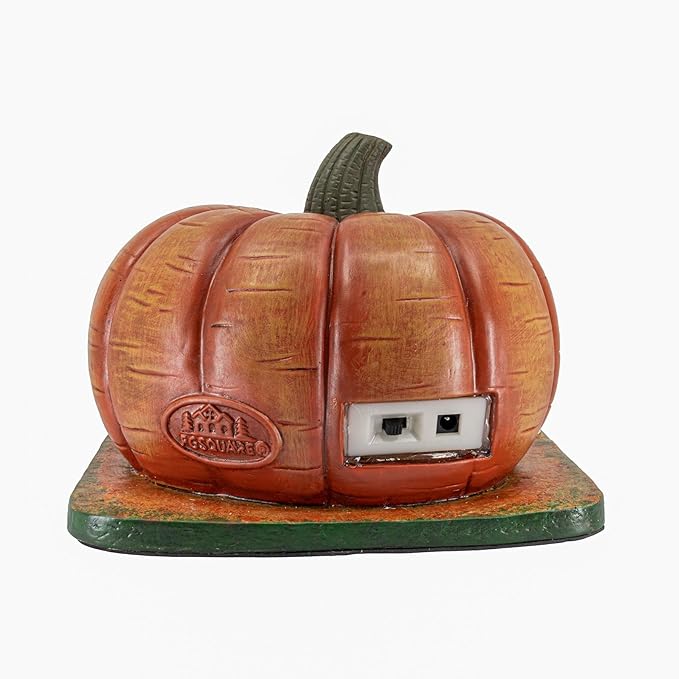 Gourd Gathering Ghouls Pumpkin Theme Spooky Halloween Village Porcelain Colorful LED Lights 7.75" x 6" x 5.75"-Ruum Studio Home