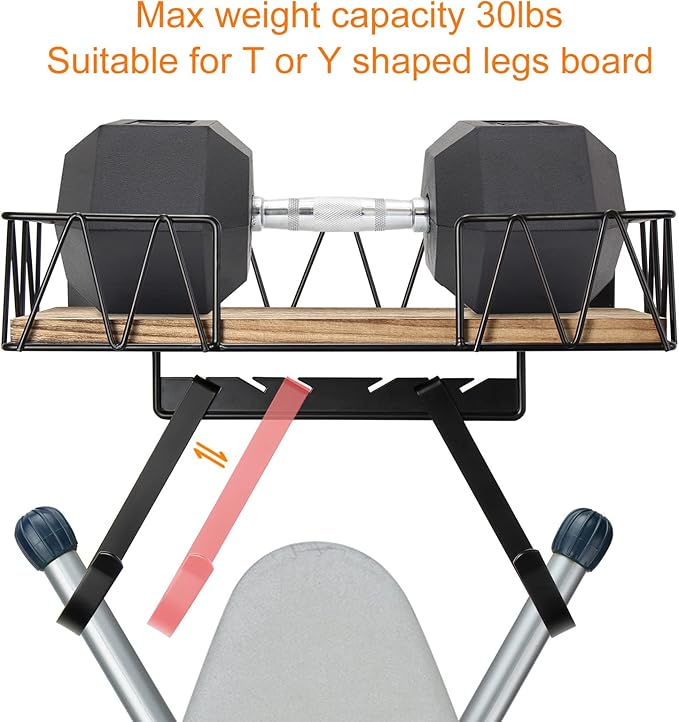 TJ.MOREE Ironing Board Holder Wall Mount - Laundry Room Iron and Ironing Board Hanger Laundry Room Decor Organization and Storage (T&V Shaped)-Ruum Studio Home