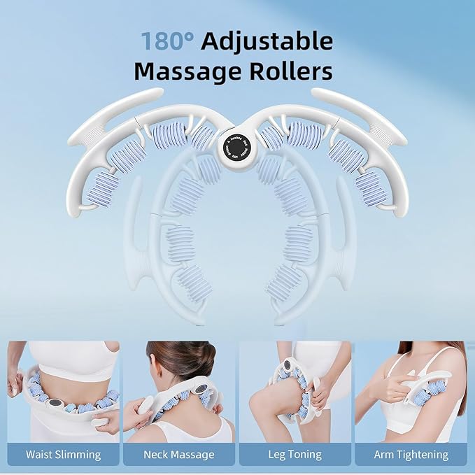 Cellulite Massage Roller for Legs, Anti Cellulite Massage Tool with Detachable, Fats Remover for Legs, Thighs, Butt, Fascia Massage Tool for Lymphatic Drainage & Deep Tissue Pain Relief (Blue)-Ruum Studio Home