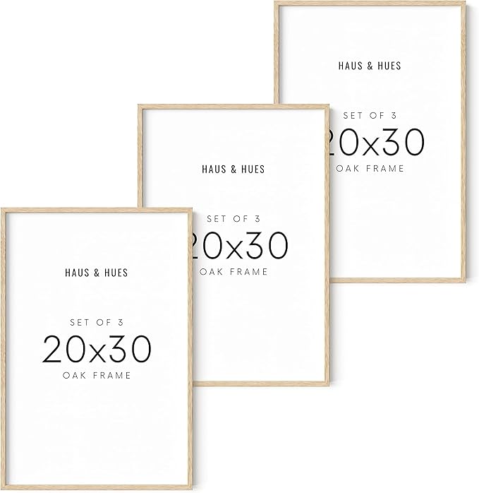HAUS AND HUES 20x30 Picture Frames - Set of 3: Beige Framed Poster Frames-Ruum Studio Home