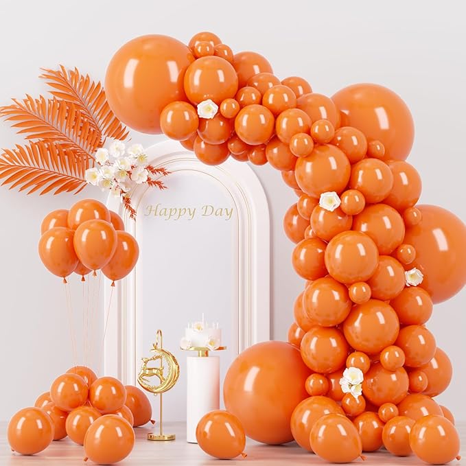 130pcs Orange Balloons Different Sizes 18" 12" 10" 5" Orange Matte Latex Balloons for Boys Girls Birthday Baby Shower Gender Reveal Wedding Gender Reveal Autumn Party Decorations-Ruum Studio Home