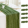 Sioloc 5 Pack Moss Green Cheesecloth Table Runner Fall Autumn Decor for Home 10ft Table Cloth for Tea Wedding Birthday Party Baby Bridal Shower Halloween Thanksgiving-Ruum Studio Home