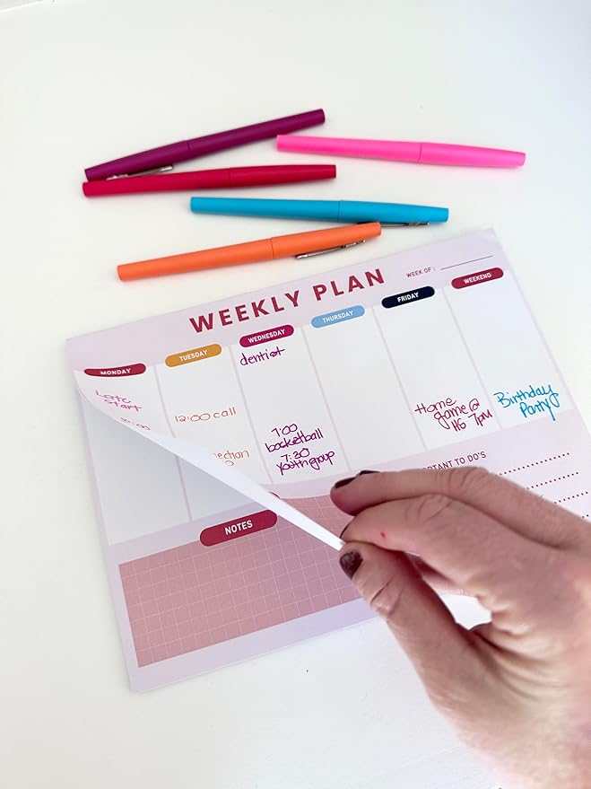 Weekly Planner Notepad – Tear-Off Weekly to do List Notepad, Weekl y Desk Calendar Notebook for Productivity, Task Planner for Time Management, Project Planner with 50 Planning Sheets-Ruum Studio Home