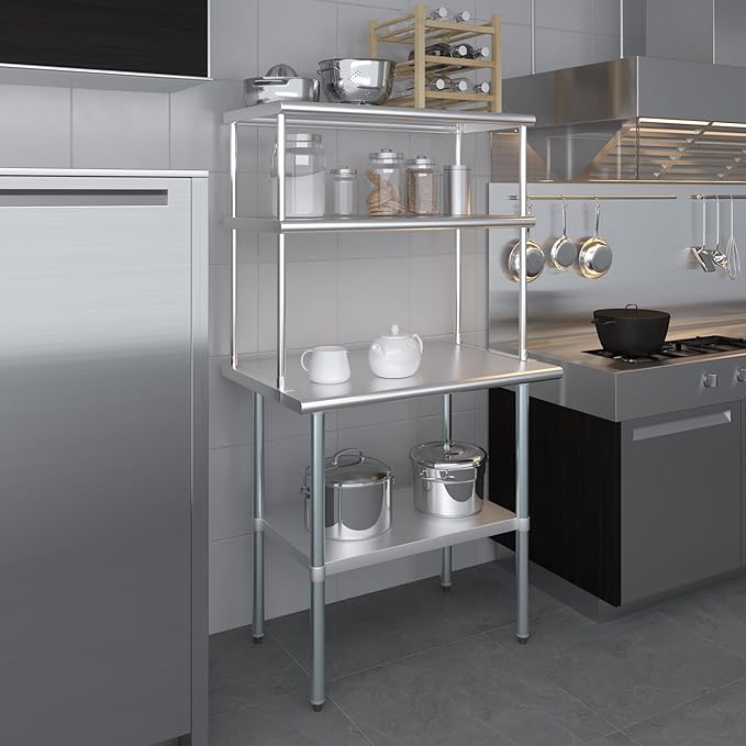 AmGood Double OverShelf Stainless Steel NSF - Many (36" Long x 18" Deep)-Ruum Studio Home