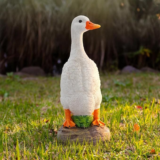 Elenon Goose Statue Garden Decorative, 11 inch High Adorable Flower Bed Outdoor Decor, Yard Patio Art Decor Sculptures Table Ornament-Ruum Studio Home