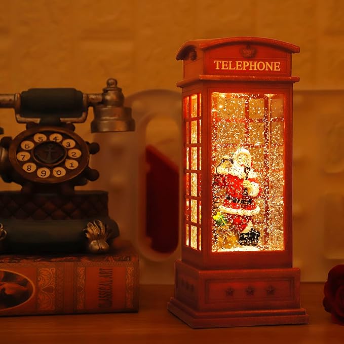 House & Garden Decoration,Christmas Lantern with 8 Pieces of Music,Sparkling Crystal Keep Circling Around The Snowman Families Music Box as a (Old Man)-Ruum Studio Home