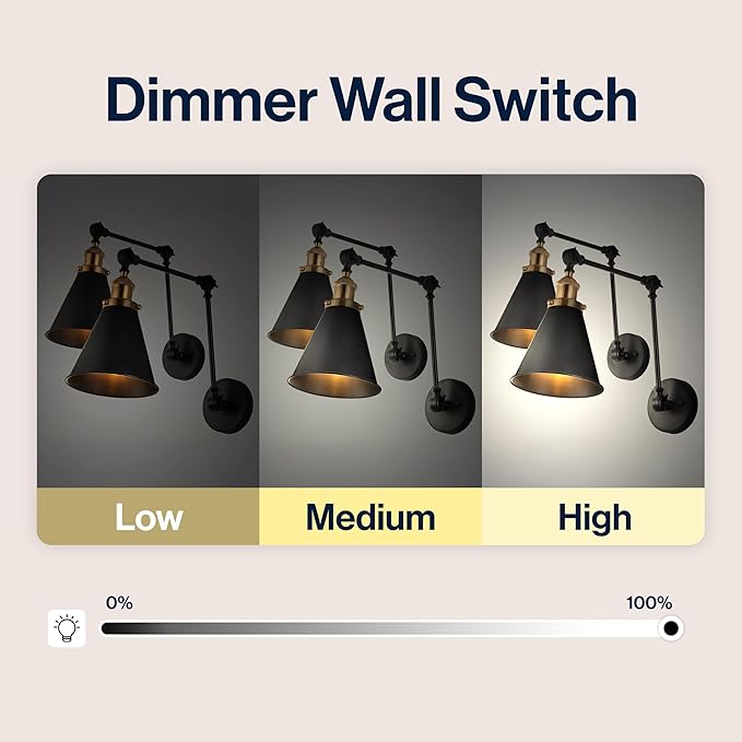 JONATHAN Y JYL7462A-SET2 Rover 7" Farmhouse Industrial Adjustable Arm Metal LED Wall Sconce Rustic Bohemian 2700K 4W Bulb for Entryway Lobby Kitchen Bathroom Bedroom Hallway, Black (Set of 2)-Ruum Studio Home