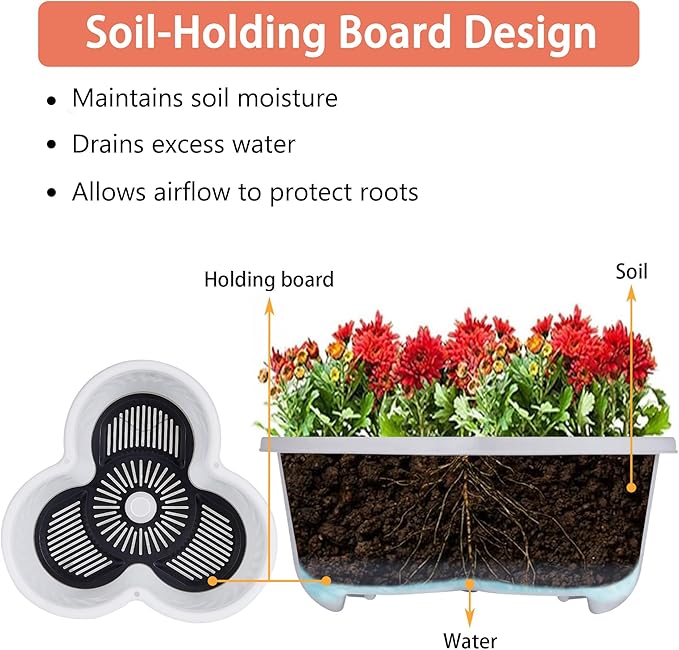 VECELO 5 Tier Vertical Garden Planter, Self Watering Stackable Planters with Wheels for Strawberries, Herbs, Flowers, Vegetables, White-Ruum Studio Home