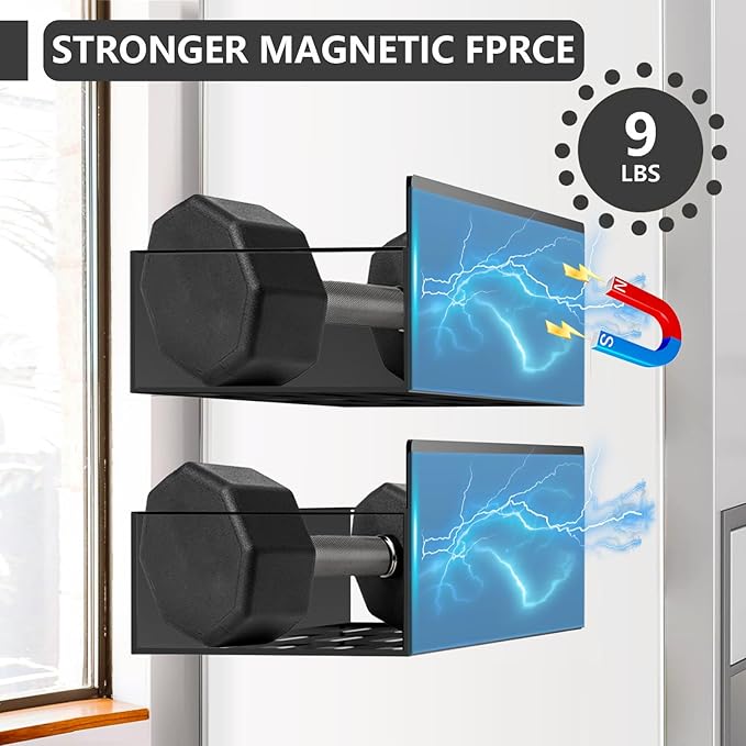 Magnetic Spice Rack Organizer for Fridge Seasoning Organizer for Kitchen storage with Screw or Adhesive Hanging,Magnetic Shelf with Hook for Refrigerator and Oven (6pack)-Ruum Studio Home