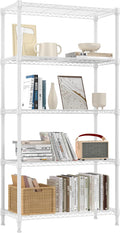 1250 lbs 5 Tier Shelf Metal Storage Shelves Wire Rack Closet Organizers for Garage Kitchen Bathroom Laundry White 11.8" D x 29.5" W x 59.5" H-Ruum Studio Home