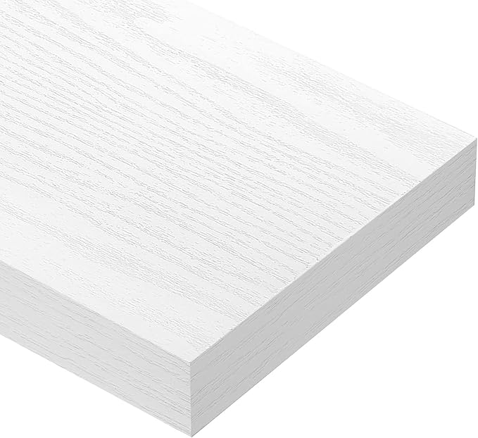 QEEIG Floating Shelves for Wall Bathroom Shelf Bedroom Kitchen Living Room Farmhouse Small Book Shelf 16 inch Set of 2, White (015-W2)-Ruum Studio Home