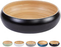 Fruit Bowl For Kitchen Counter, Decorative Bowl, Large Serving Bowl Or Fruit Basket For Kitchen Spun Bamboo (Black)-Ruum Studio Home