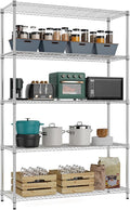 MZG 1750 lbs 5 Tier Storage Rack Metal Wire Shelving Unit, Storage Standing Household Shelf Organizer for Kitchen Pantry Closet Garage Basement Utility Room, Chrome 15.8" D x 45.3" W x 70.4" H-Ruum Studio Home