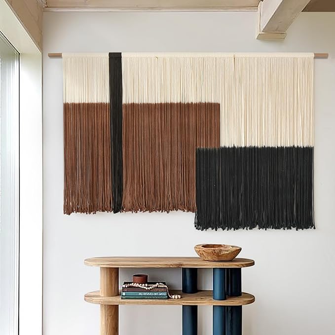 Macrame Wall Hanging Large Dip Dye Tapestry Fiber Wall Art Boho Bedroom Décor 57''W*35''L-Ruum Studio Home
