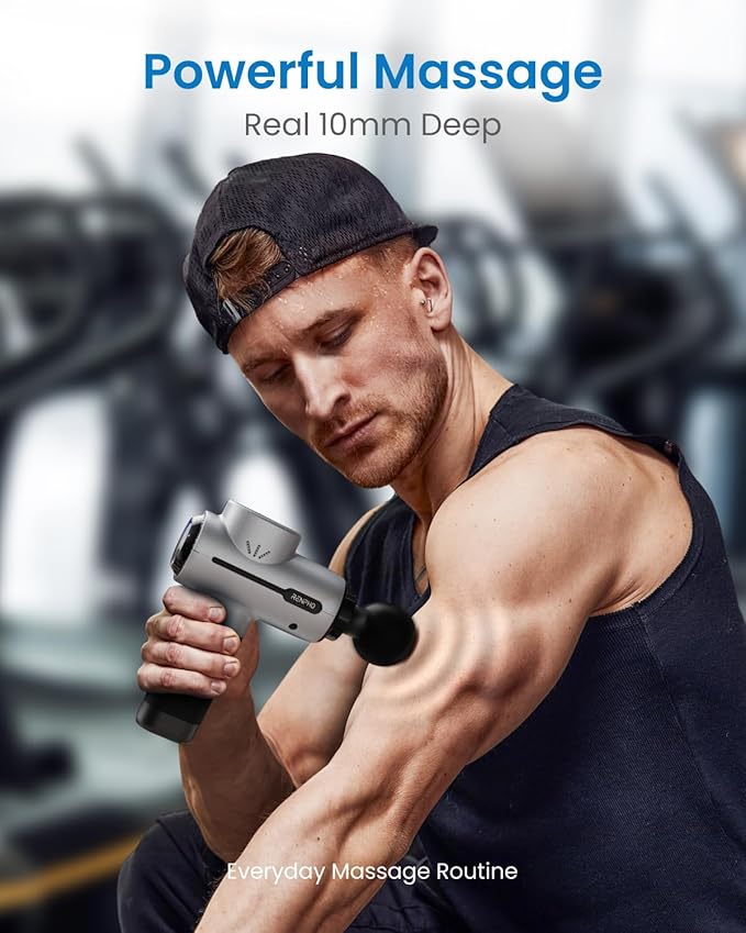 RENPHO Massage Gun Deep Tissue, Portable Percussion Massager for Back and Neck, Gifts for Men and Women, Handheld Device with Carry Case, Active-Ruum Studio Home