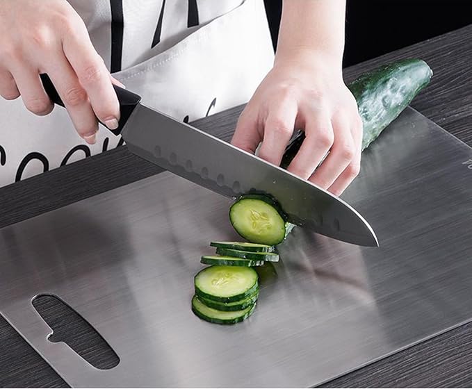 Titanium Cutting Board, New Upgrade Pure Titanium Cutting Boards for Kitchen,Food Grade 316 Stainless Steel Cutting Board，Double sided Dishwasher Safe 13.4 * 9inch-Ruum Studio Home