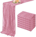 6 Pack Dusty Rose 10FT Cheesecloth Table Runner 20 x 120 Inch Long Rustic Gauze Fabric Cheese Cloth Table Runner for Wedding Bridal Baby Shower Table Decorations Boho Sheer Birthday Party Table Decor-Ruum Studio Home