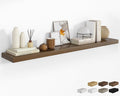 RICHFOCUS 72Inch Floating Shelves for Wall 1 Pack Shelves for Bedroom|Kitchen|Bathroom Wall Mounted Rustic Wood Floating Shelf with Invisible Brackets for Books|Storage|Decor, Walnut-Ruum Studio Home