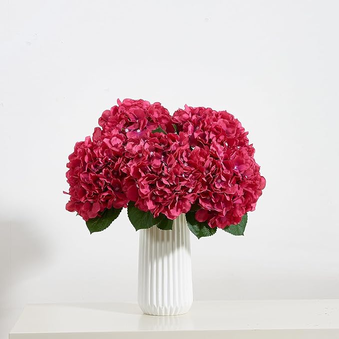 8Pcs Fake Flowers Silk Hydrangea Artificial Flowers Bouquets Faux Hydrangea Stems for Home Table Centerpieces Wedding Party Decoration-Ruum Studio Home