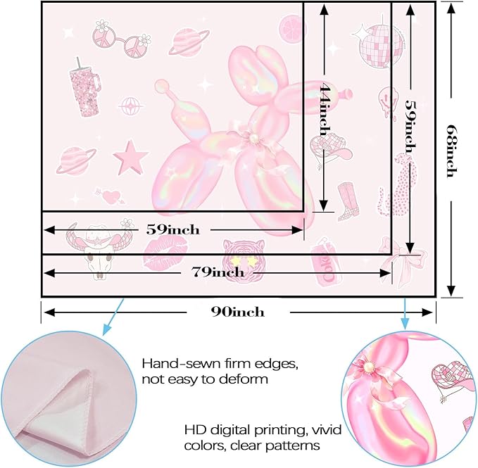 Lunerfex Y2K Tapestry Pink Dog Wall Tapestry, Cute Tapestries for Bedroom Funny Tapestries Wall Hanging for Bedroom Living Room Decor Pink-6 44"x60"-Ruum Studio Home
