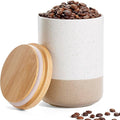 Yangbaga Canister Sets for Kitchen Counter, 40 OZ Large Ceramic Food Storage Jars with Airtight Wood Lids, Large Kitchen Canisters for Coffee, Sugar, Tea, Flour, Spice Visit the Store-Ruum Studio Home