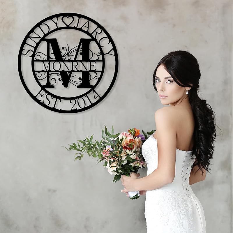 Custom Metal Sign | Personalized Family Name Sign | Monogram Wall Decor | Metal Name Sign| Split Letter Name | Anniversary Wedding Gifts| Custom Outdoor Signs | Metal Wall Art | Couple Gift-Ruum Studio Home