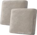 H.VERSAILTEX Velvet Stretch Couch Cushion Cover Plush Cushion Slipcover for Chair Loveseat Sofa Cushion Furniture Protector Seat Cushion Sofa Cover (2 Piece Large Sofa Cushion Covers, Oatmeal)-Ruum Studio Home