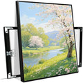 The scenery of a stream between trees and cherry blossoms under the blue sky is suitable for posting in the living room bedroom office landscape posters-Ruum Studio Home