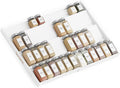 SpaceAid Bamboo White Spice Drawer Organizer, (Need 3" Deep Drawer) Expandable 4 Tier Spices Rack for Cabinet, Kitchen Seasoning Storage Insert (Jars Not Included, From 12" to 23" Wide)-Ruum Studio Home