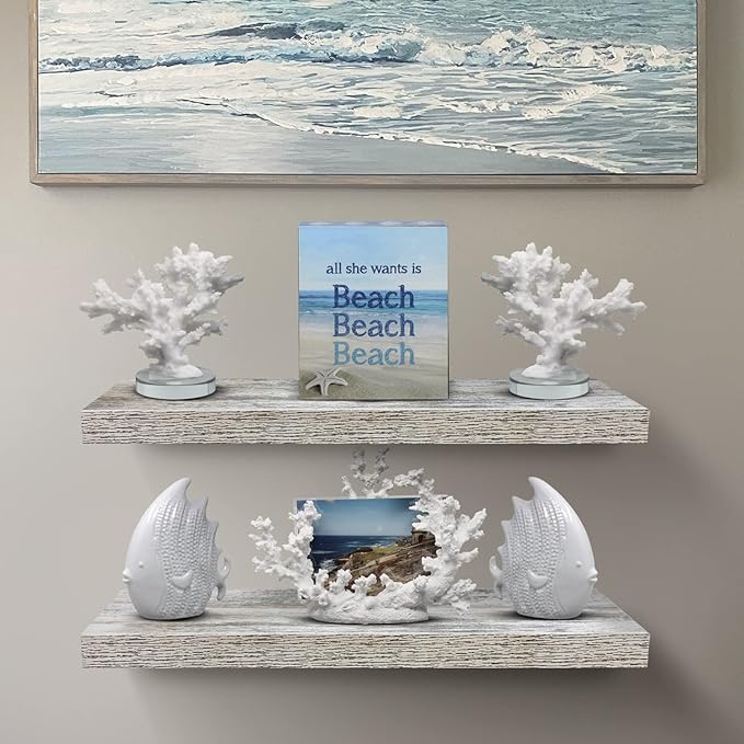 Sorbus Floating Shelves, Wall Shelves for Bedroom, Kitchen, Living Room, Bathroom Shelves Over The Toilet, Home Decor, Farmhouse, 24 x 9 Inch Wall Mounted Floating Shelves for Wall, 2 Pack, Rustic-Ruum Studio Home